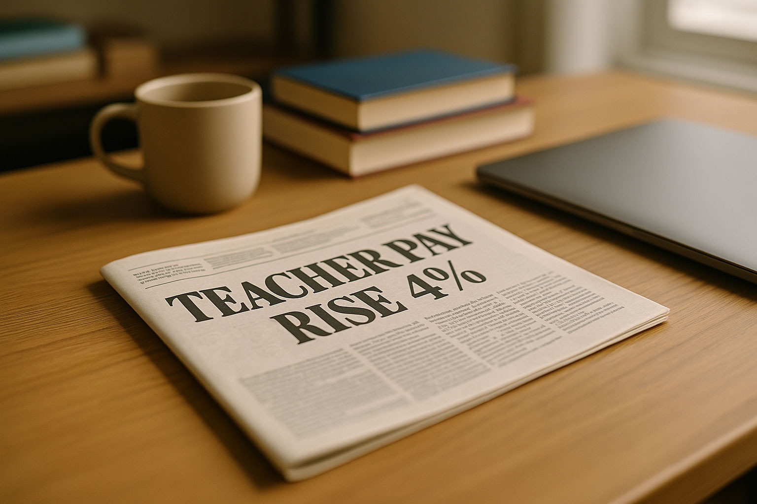 Newspaper on desk